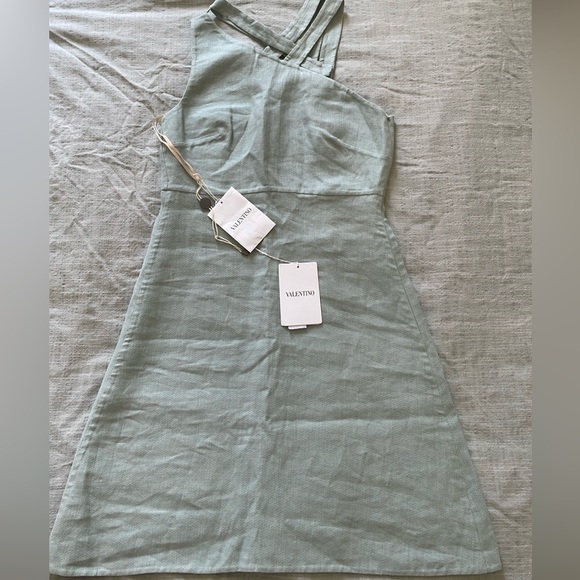 Valentino RTW Sage Green Linen Dress Sz 40 - Picture 5 of 5